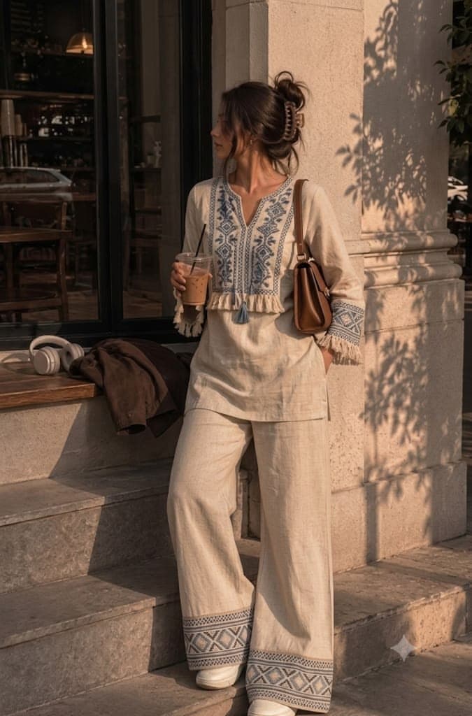 Contemporary High-Low Printed Co-ord Set