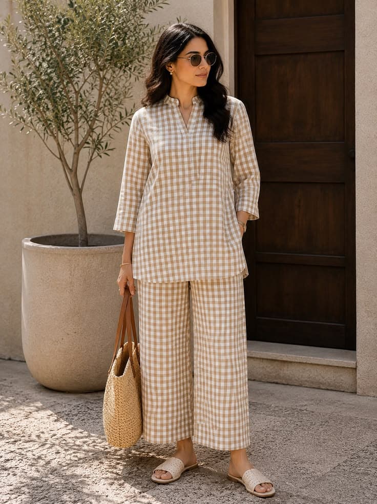 Ethnic Handblocked Tunic & Pant Co-ord