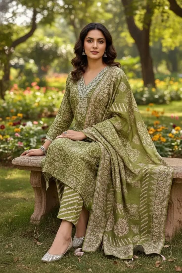 Opulent Maroon Velvet Winter Suit Set