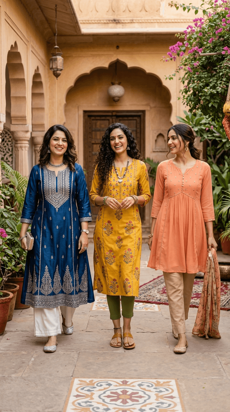Women Ethnic Chanderi Anarkali Suit Set