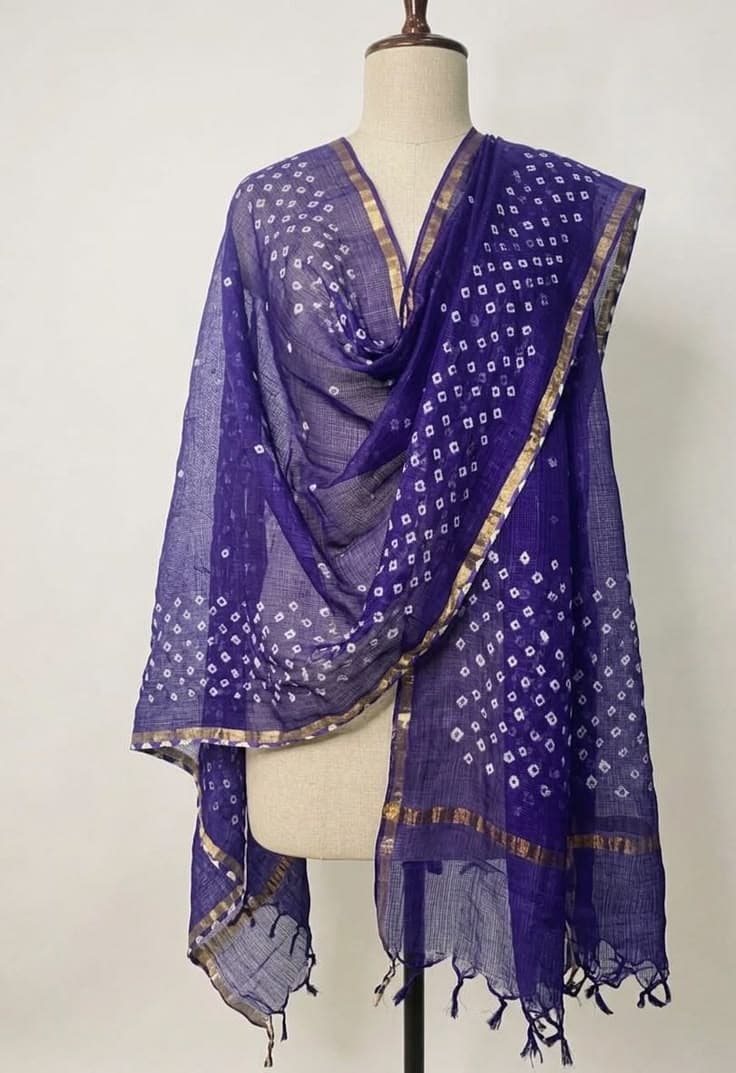 Handcrafted Cotton Cutwork Lace Dupatta